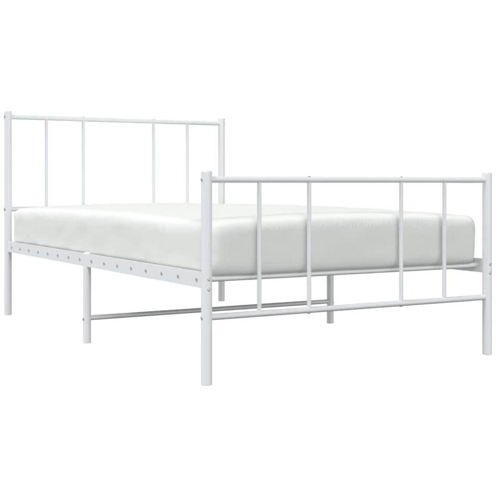Giroletto Con Testiera E Pediera Metallo Bianco 90x190 Cm - Foto 3