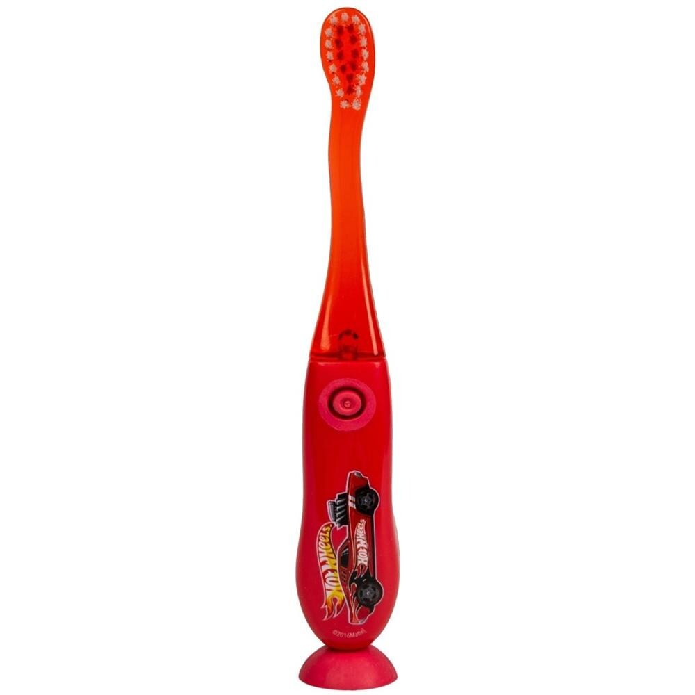 Spazzolino Da Denti Luminoso Con Ventosa Per Bambini - Hot Wheels, Rosso - Foto 1