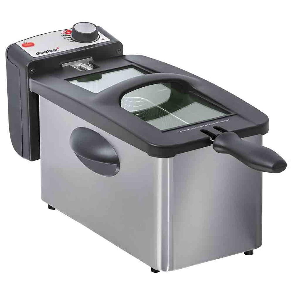 Friggitrice DF 180 Capacità 3 Litri 2000 Watt Colore Acciaio inossidabile / Nero - Foto 2