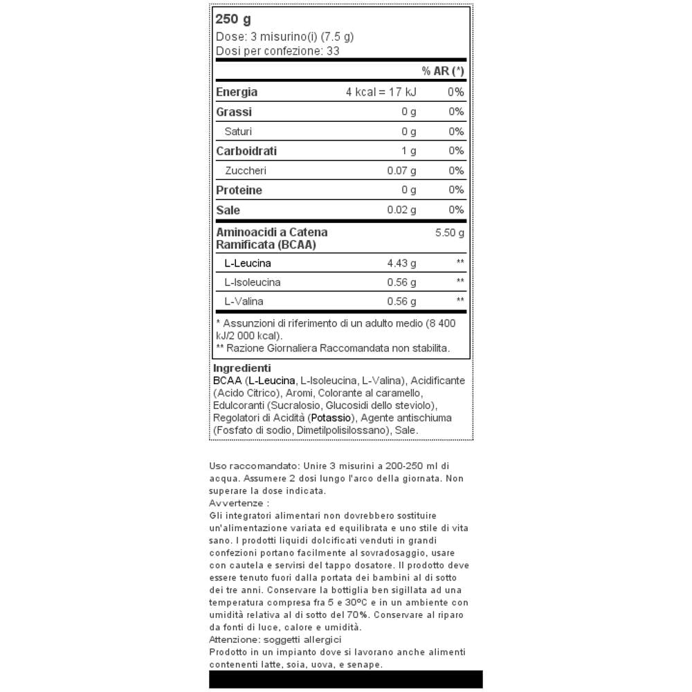 Bcaa 8:1:1 Zero 250 G - - Bcaa, Amminoacidi - Cola - Foto 2