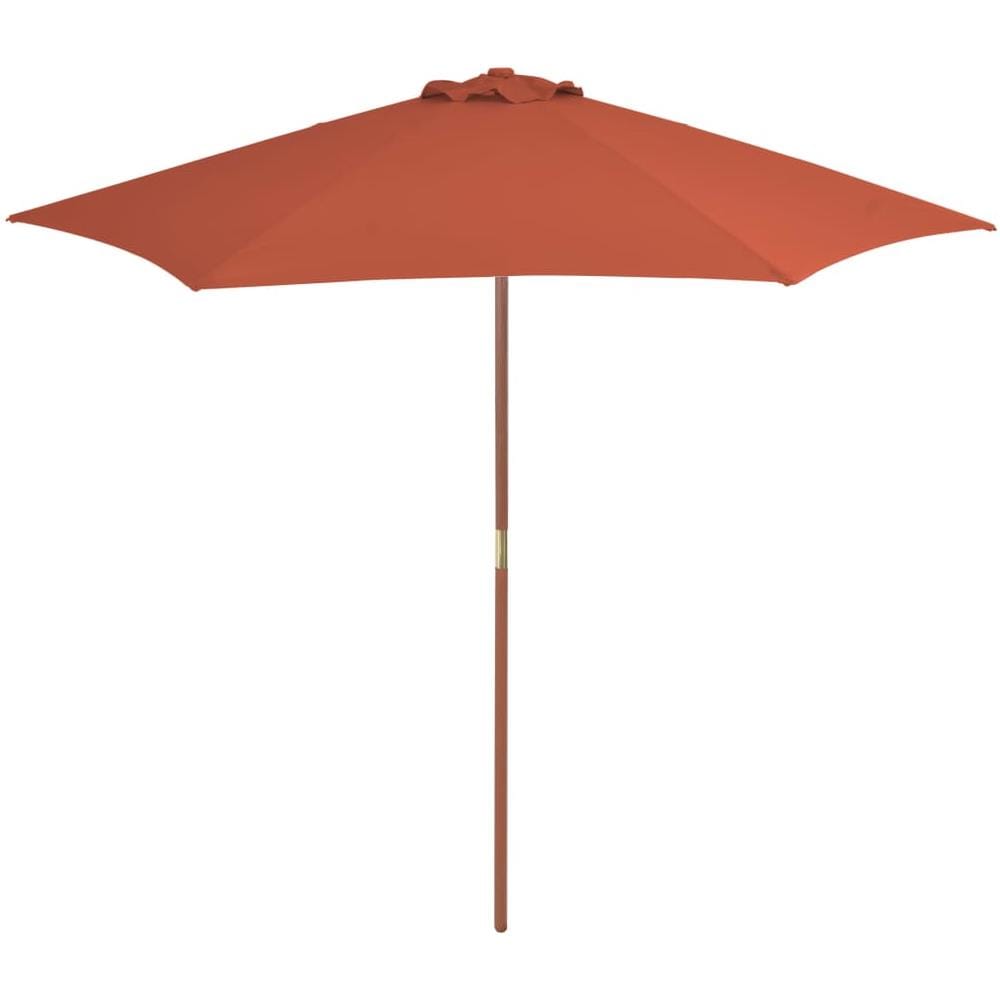 Ombrellone Da Esterni Con Palo In Legno 270 Cm Terracotta - Foto 1
