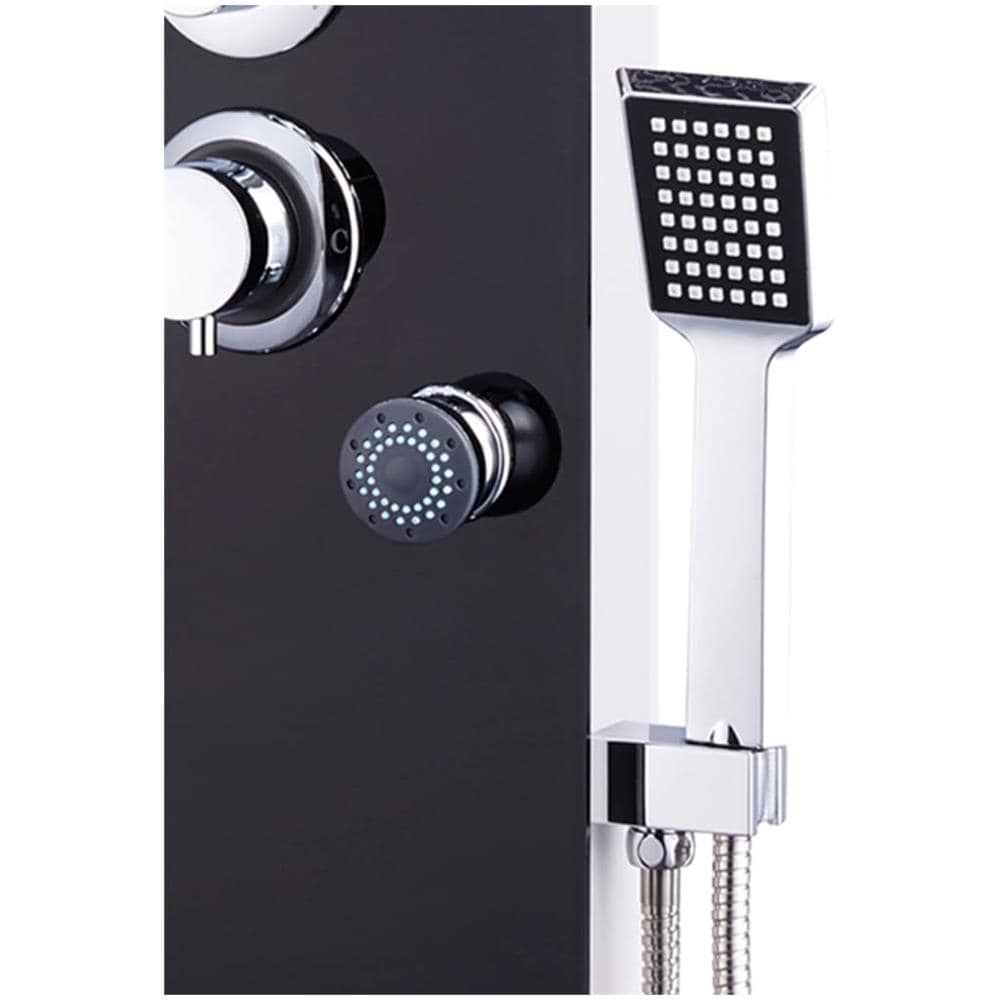 Pannello Doccia In Vetro 25x44,6x130 Cm Nero - Foto 7