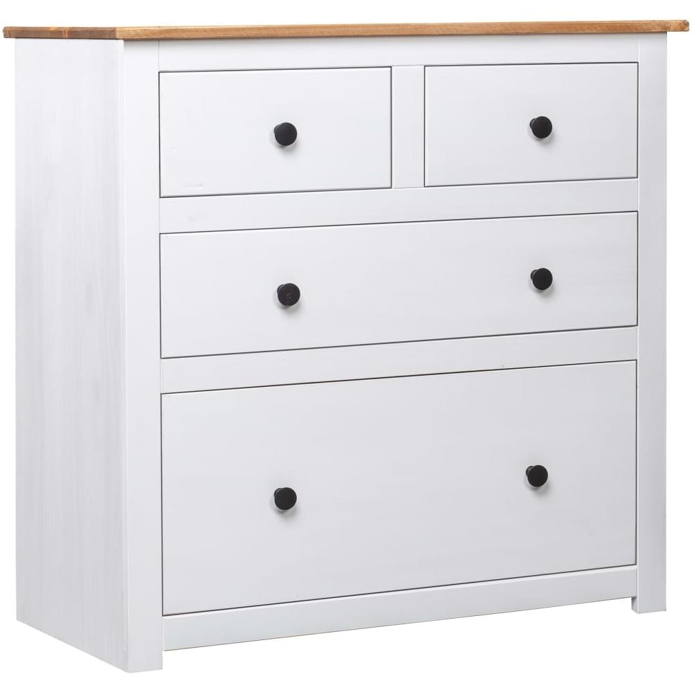Credenza Bianca 80x40x83 cm in Legno Massello di Pino Panama - Foto 1