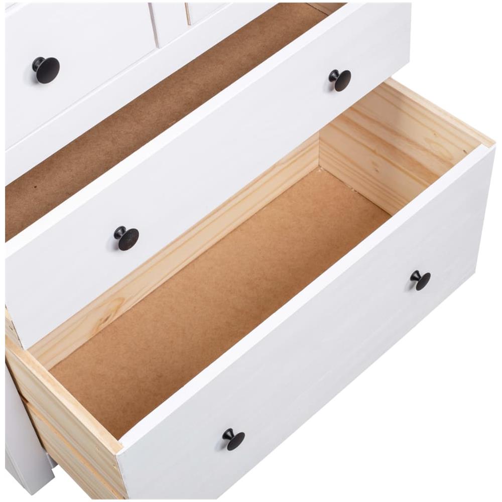 Credenza Bianca 80x40x83 cm in Legno Massello di Pino Panama - Foto 8