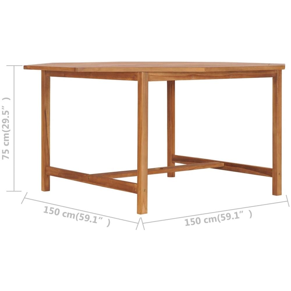 Tavolo da Giardino 150x150x75 cm in Legno Massello di Teak - Foto 12