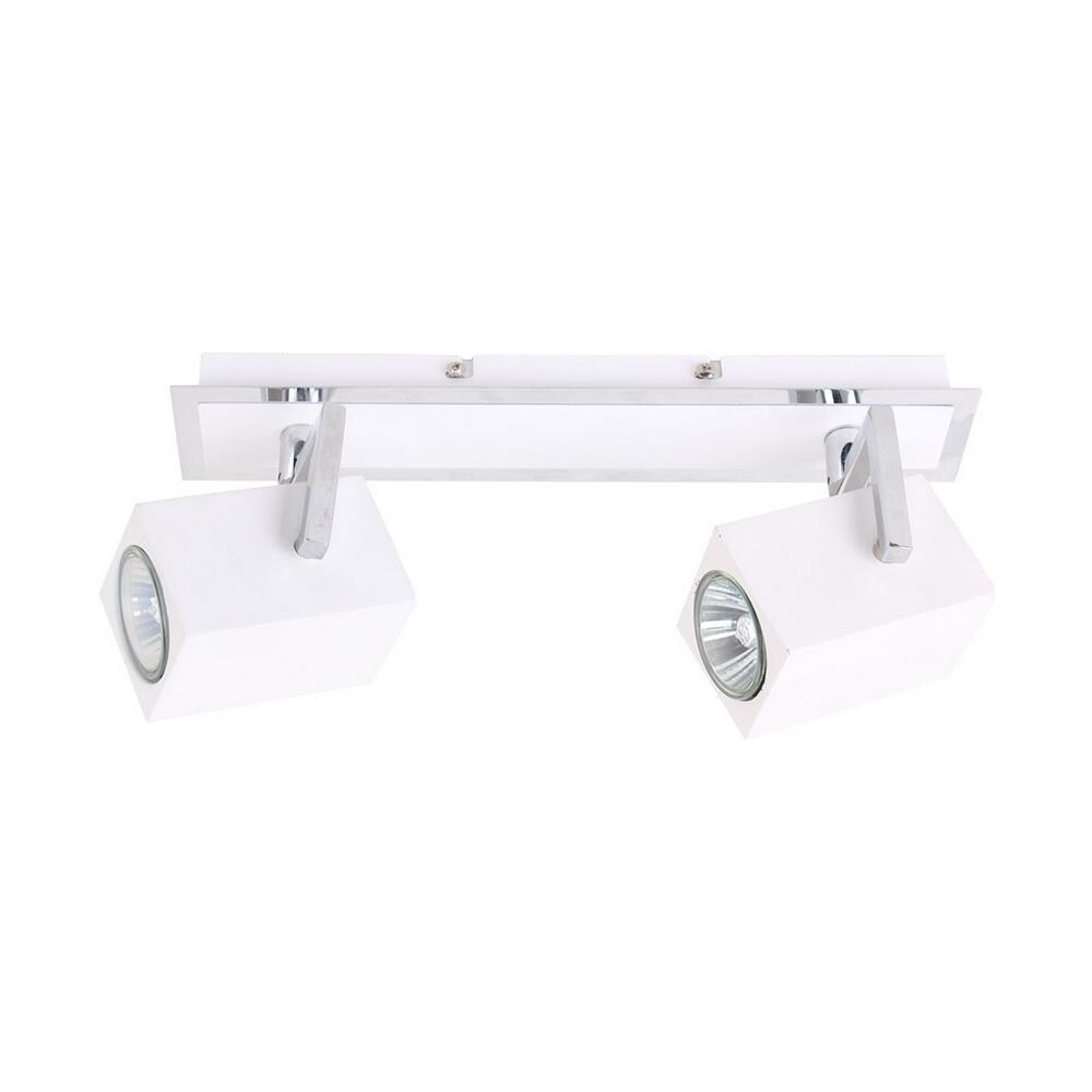 Faretti Moderni Cromo 2 Luci Con Paralume Bianco, Gu10 - Foto 1