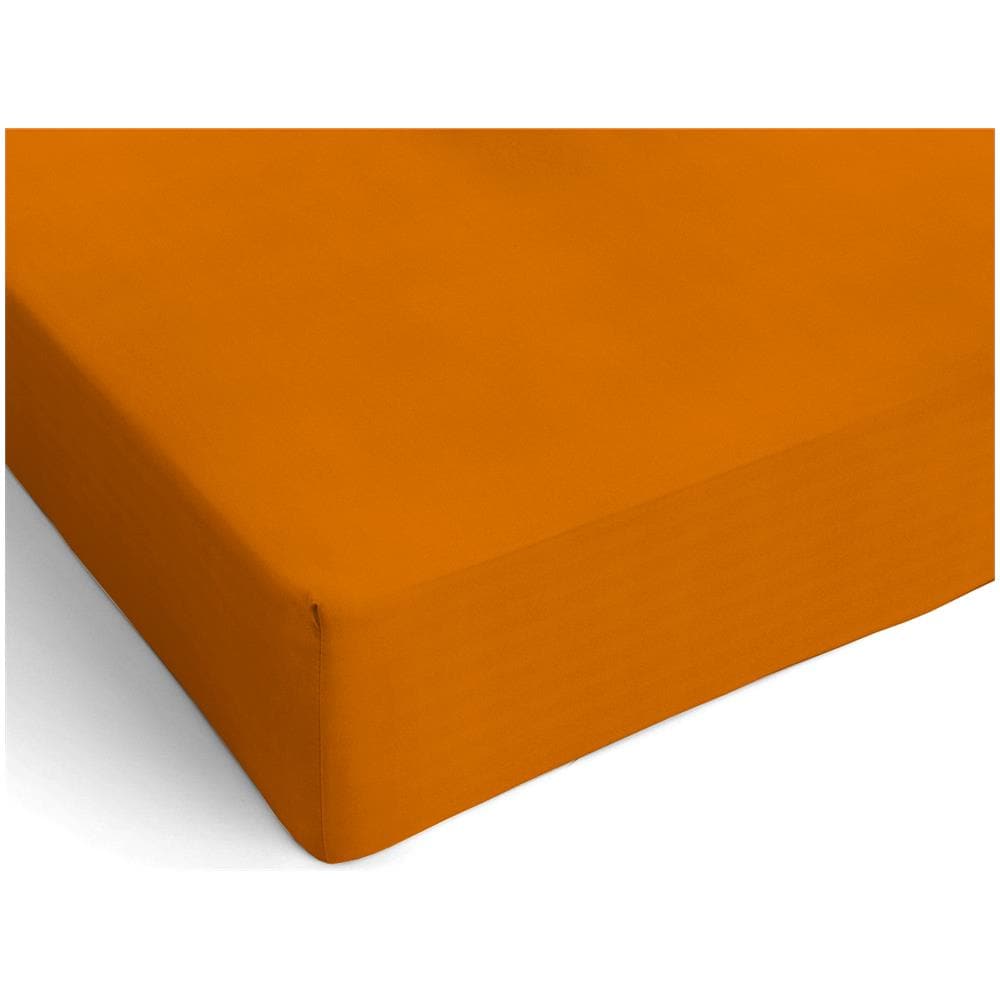 Lenzuolo Sotto Con Angoli In Microfibra - Una Piazza E Mezza 110/120 X 190/200 X 25 Cm - Arancio Chiaro - Foto 1