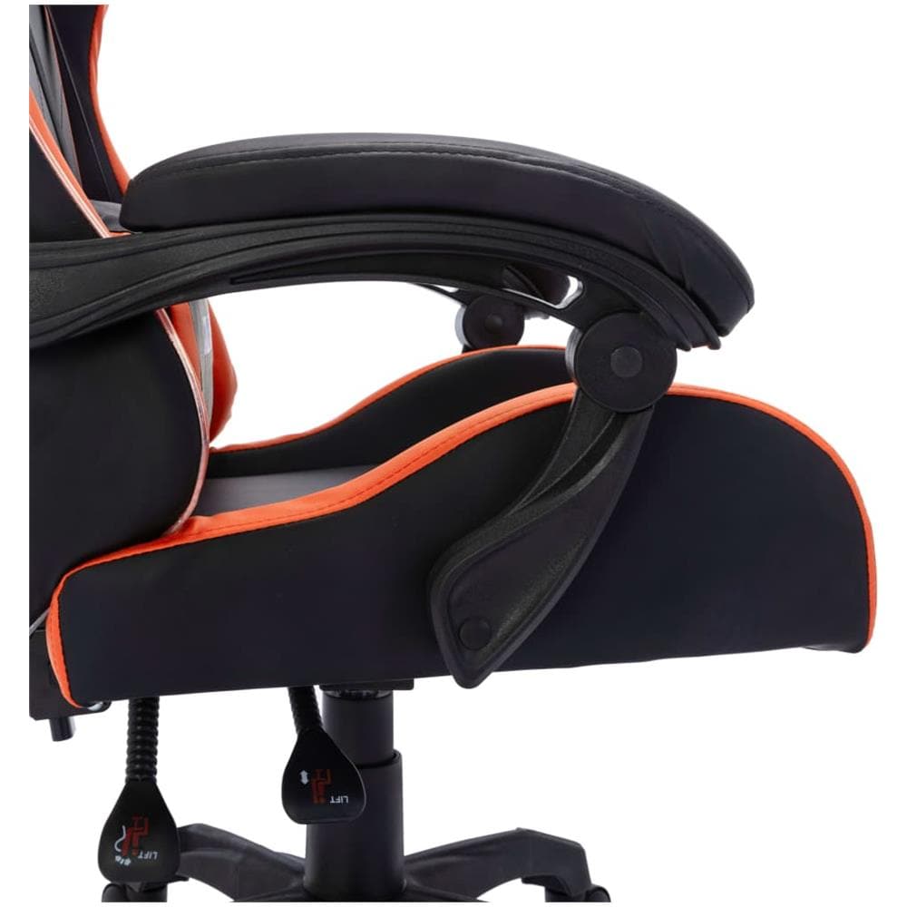 Sedia Da Gaming Con Luci A Led Rgb Arancione E Nera Similpelle - Foto 8