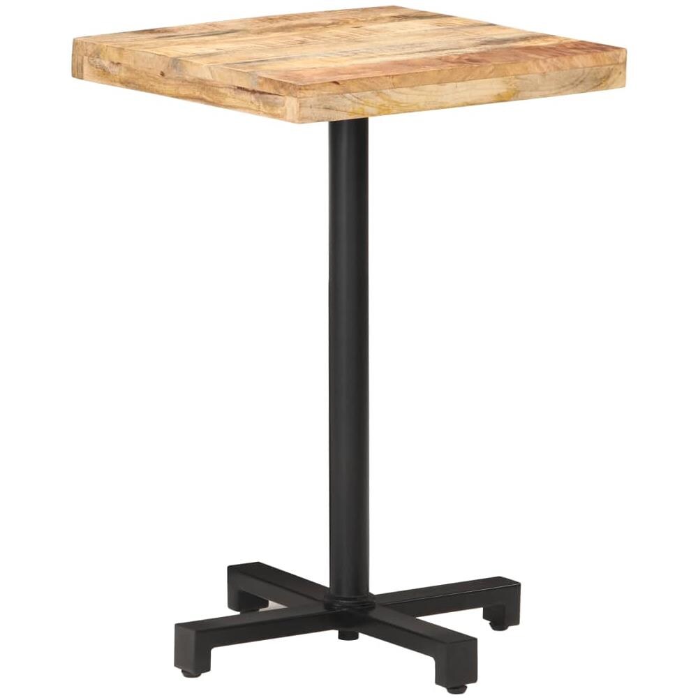 Tavolino Da Bistrot Quadrato 50x50x75 Cm Legno Di Mango Grezzo - Foto 1