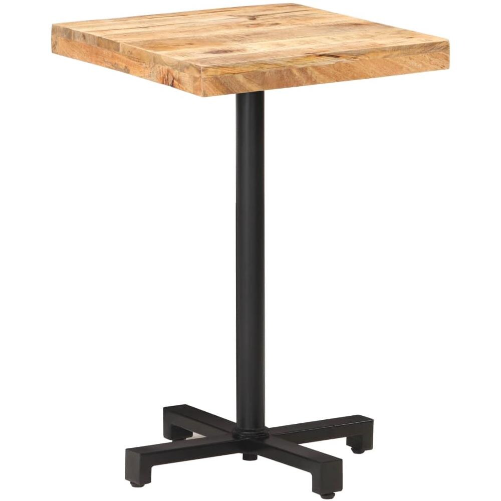 Tavolino Da Bistrot Quadrato 50x50x75 Cm Legno Di Mango Grezzo - Foto 8