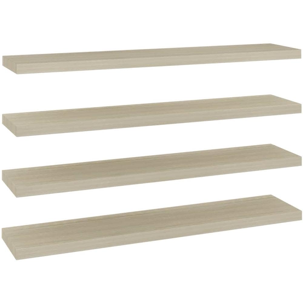 Scaffali A Parete 4 Pz Rovere 120x23,5x3,8 Cm In Mdf - Foto 2