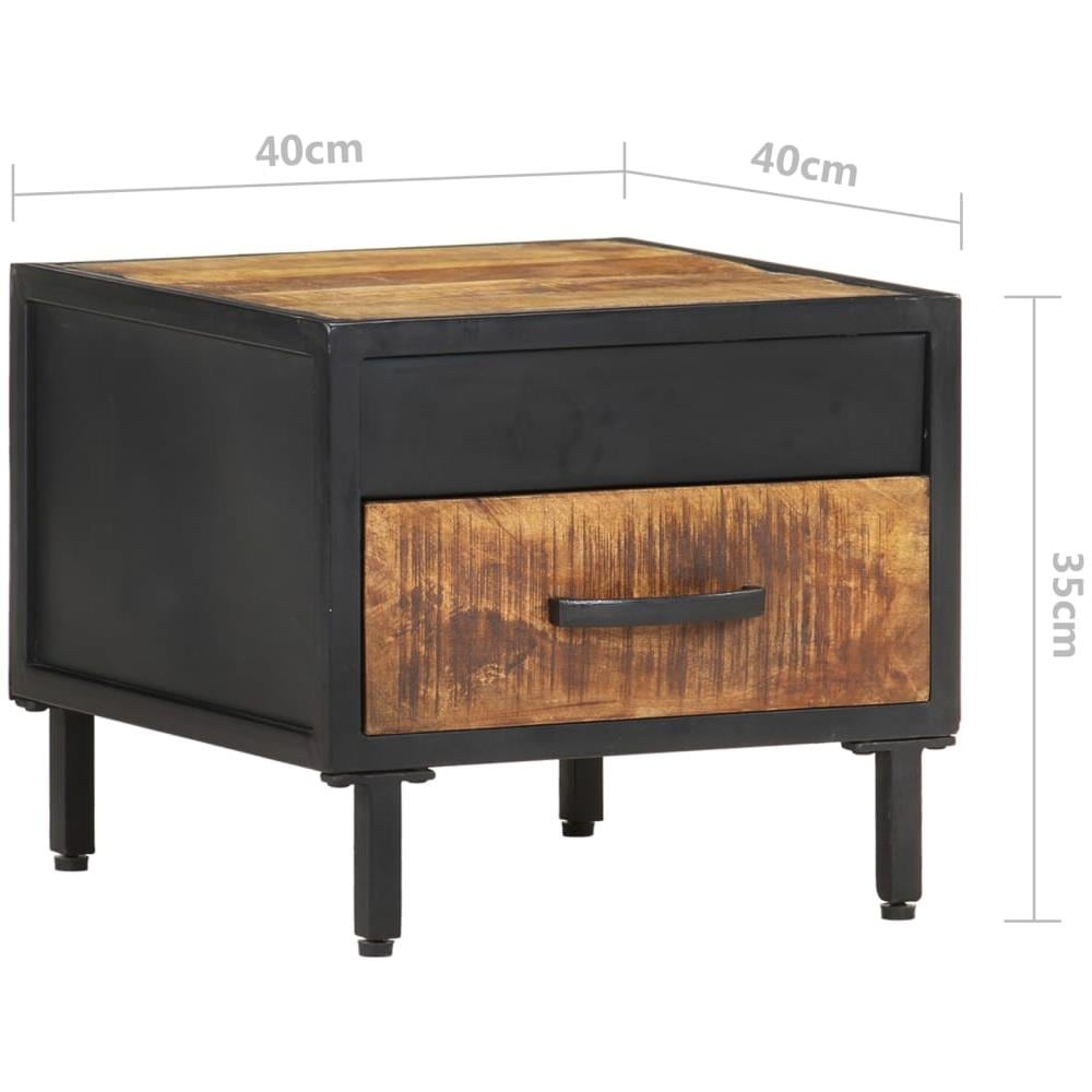 Comodino 40x40x35 Cm In Legno Di Mango Grezzo - Foto 8