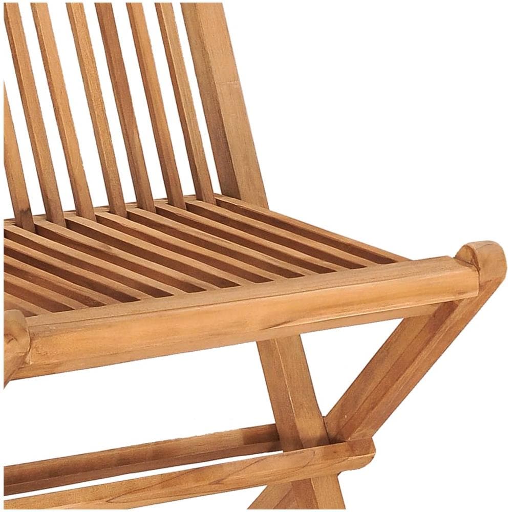 Set da Pranzo Giardino Pieghevole 3 pz Cuscino Massello di Teak - Foto 2