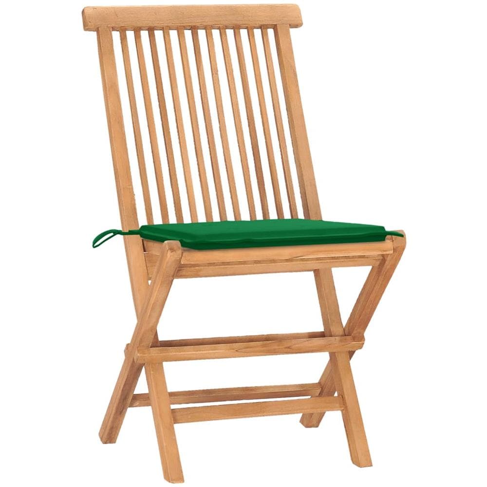 Set da Pranzo Giardino Pieghevole 3 pz Cuscino Massello di Teak - Foto 3