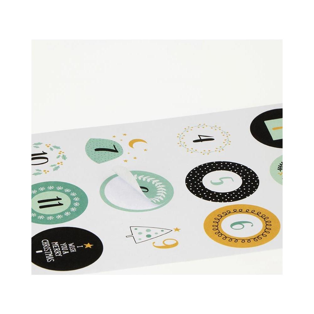 30 Adesivi Rotondi Del Calendario Dell'avvento - Foto 1