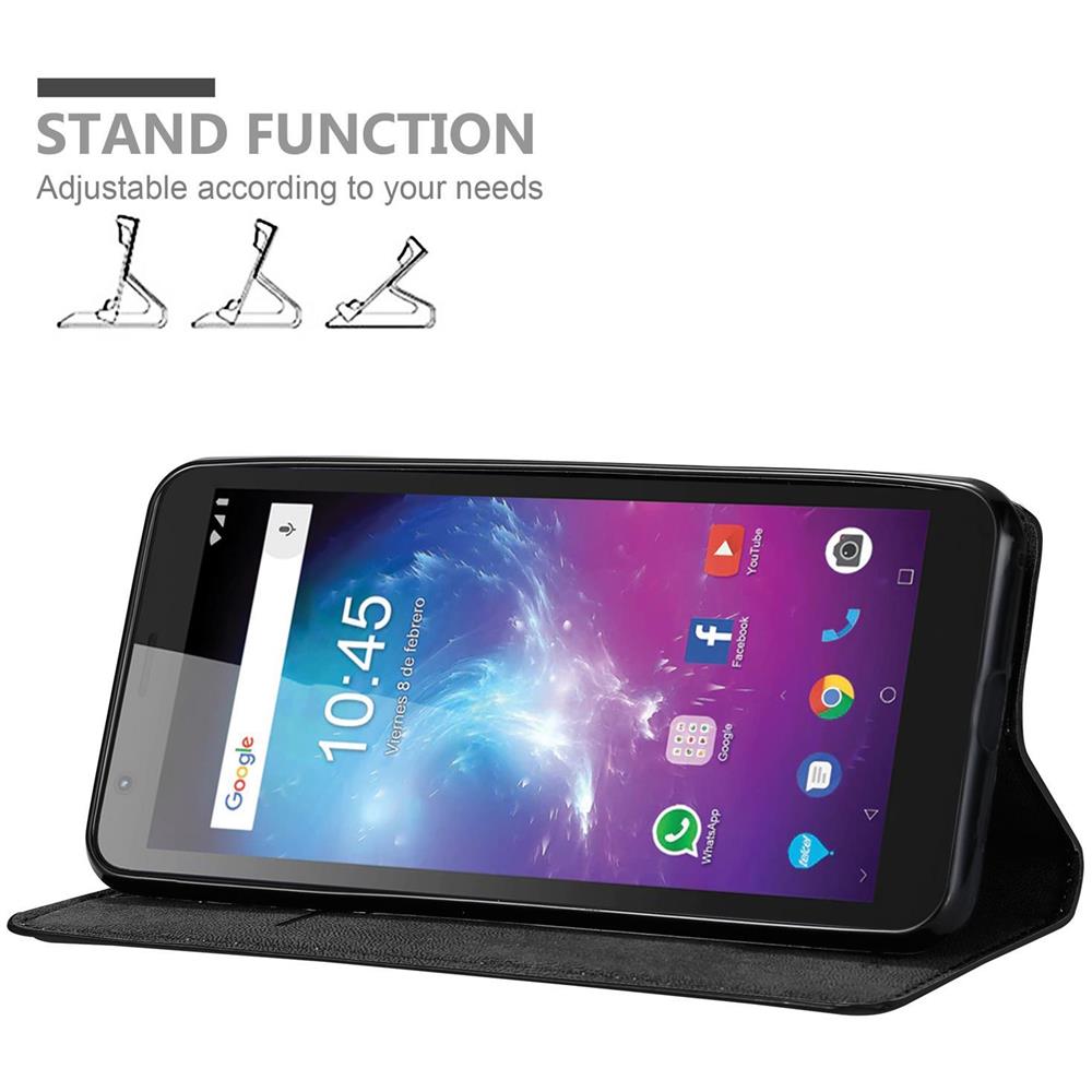 Custodia Compatibile Con Zte Blade L8 In Nero Di Notte - Coperchio Protettiva Con Chiusura Magnetica, Funzione Stand E Tasca Per Le Carte - Foto 2