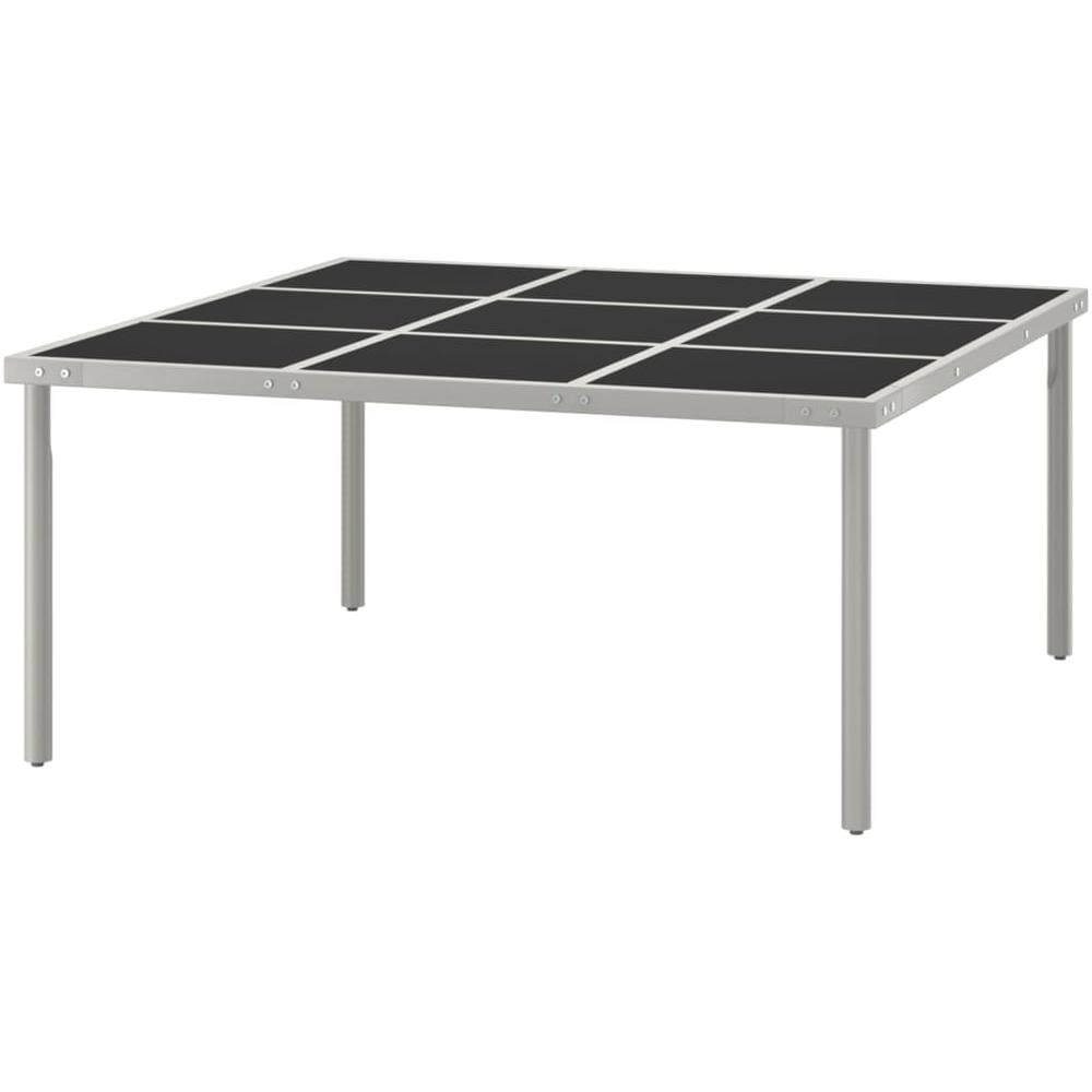 Tavolo Da Giardino 170x170x74,5 Cm In Vetro E Acciaio - Foto 3