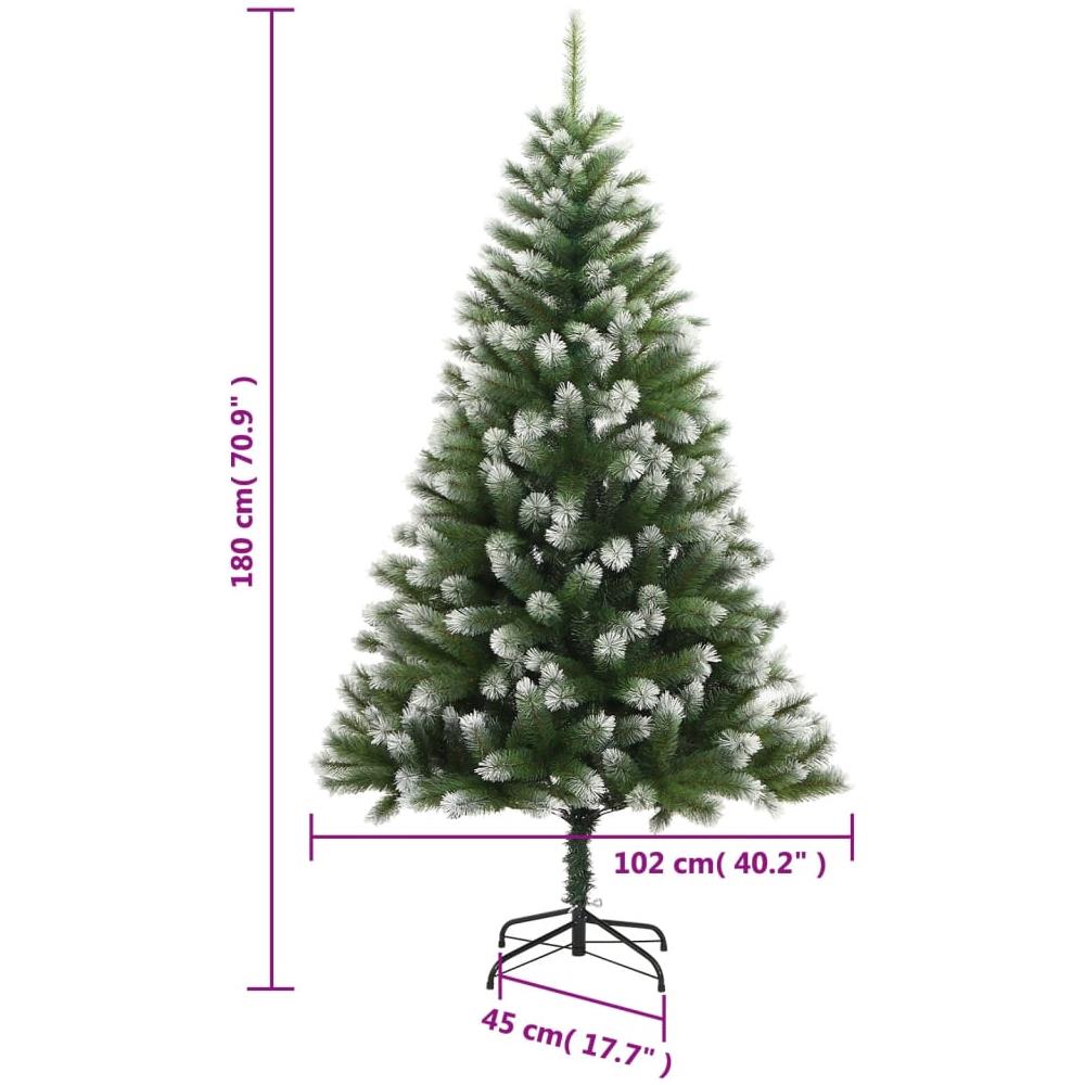 Albero Natale Artificiale Incernierato Con Neve Fioccata 180 Cm - Foto 8