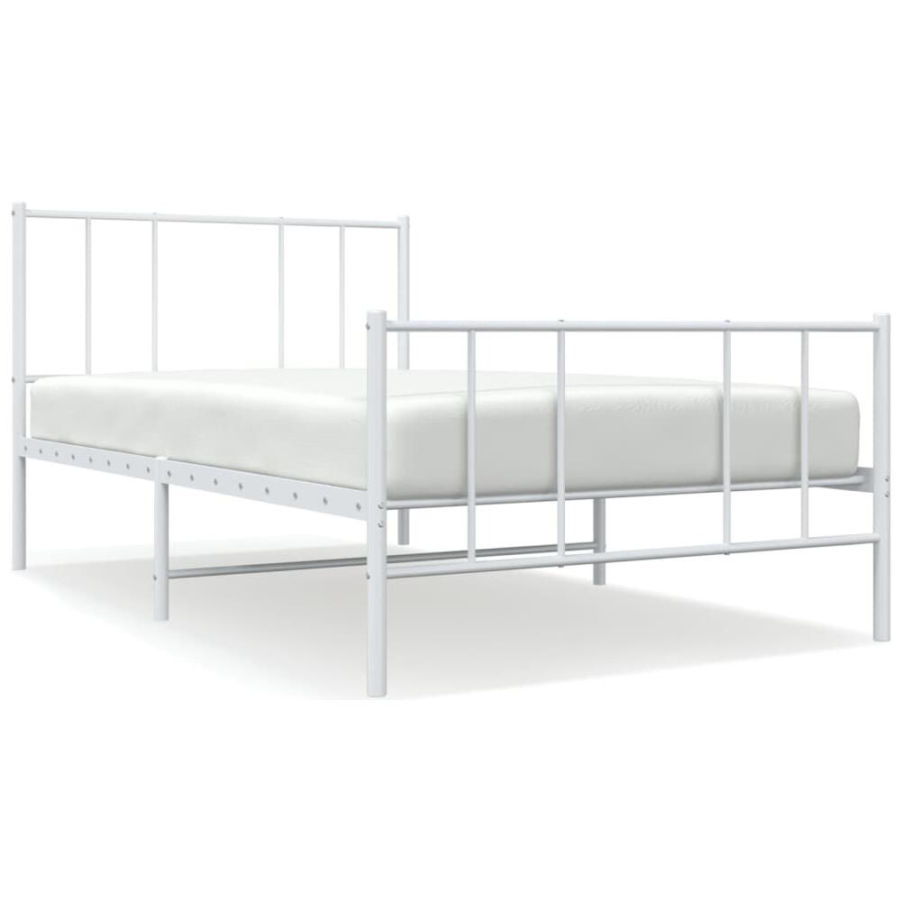 Giroletto Con Testiera E Pediera Metallo Bianco 90x200 Cm - Foto 2