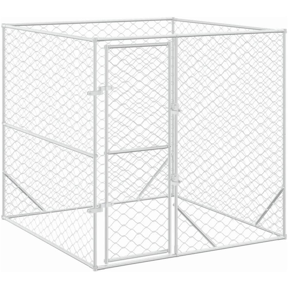 Cuccia per Cani da Esterno Argento 2x2x2 m Acciaio Zincato - Foto 2