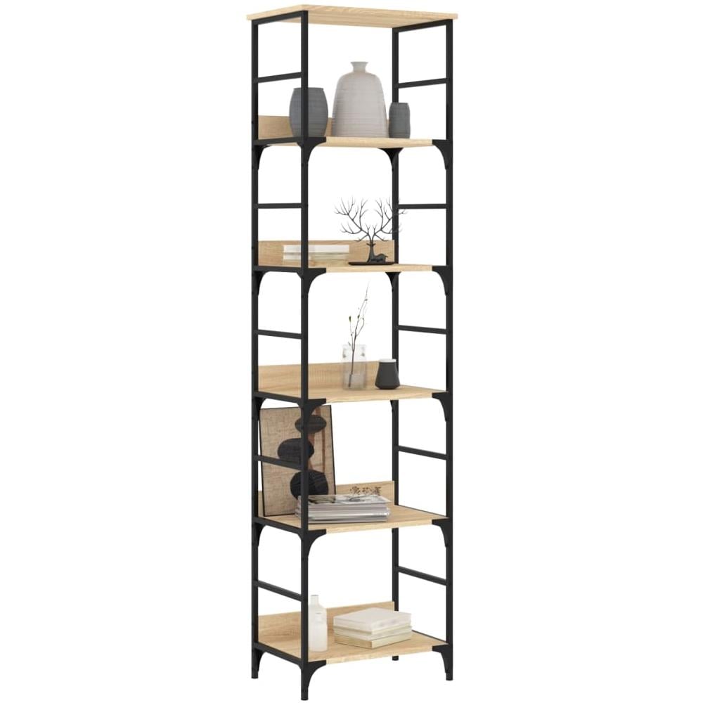 Libreria Rovere Sonoma 50x33x188,5 Cm In Legno Multistrato - Foto 3