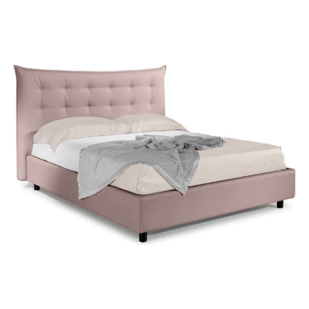 Letto Matrimoniale, Modello Joly, Un'interpretazione Di Un Modello Classico Ma Con Un Carattere Moderno, Rete A Doghe 160x200 Cm, Box Contenitore, Tessuto Giroletto Sfoderabile, Made In Italy - Foto 1