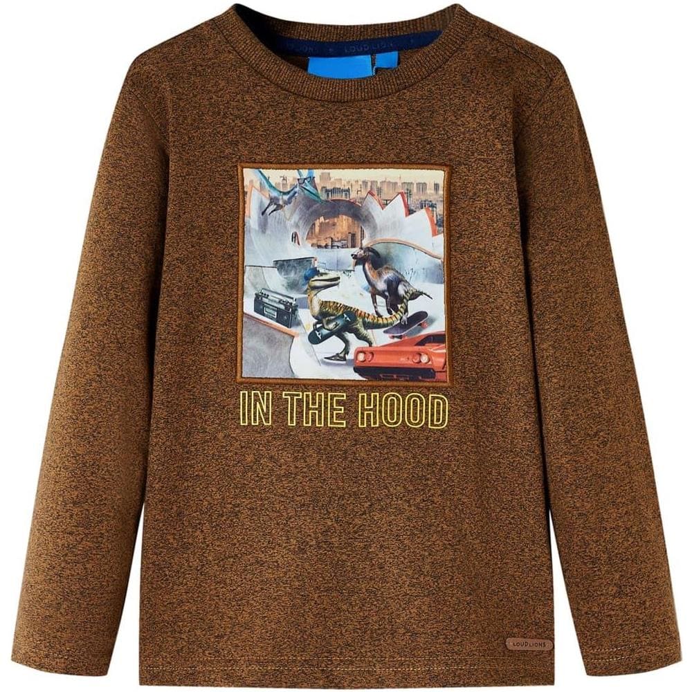 Maglietta Bambini Maniche Lunghe Cognac Mélange 116 - Foto 1