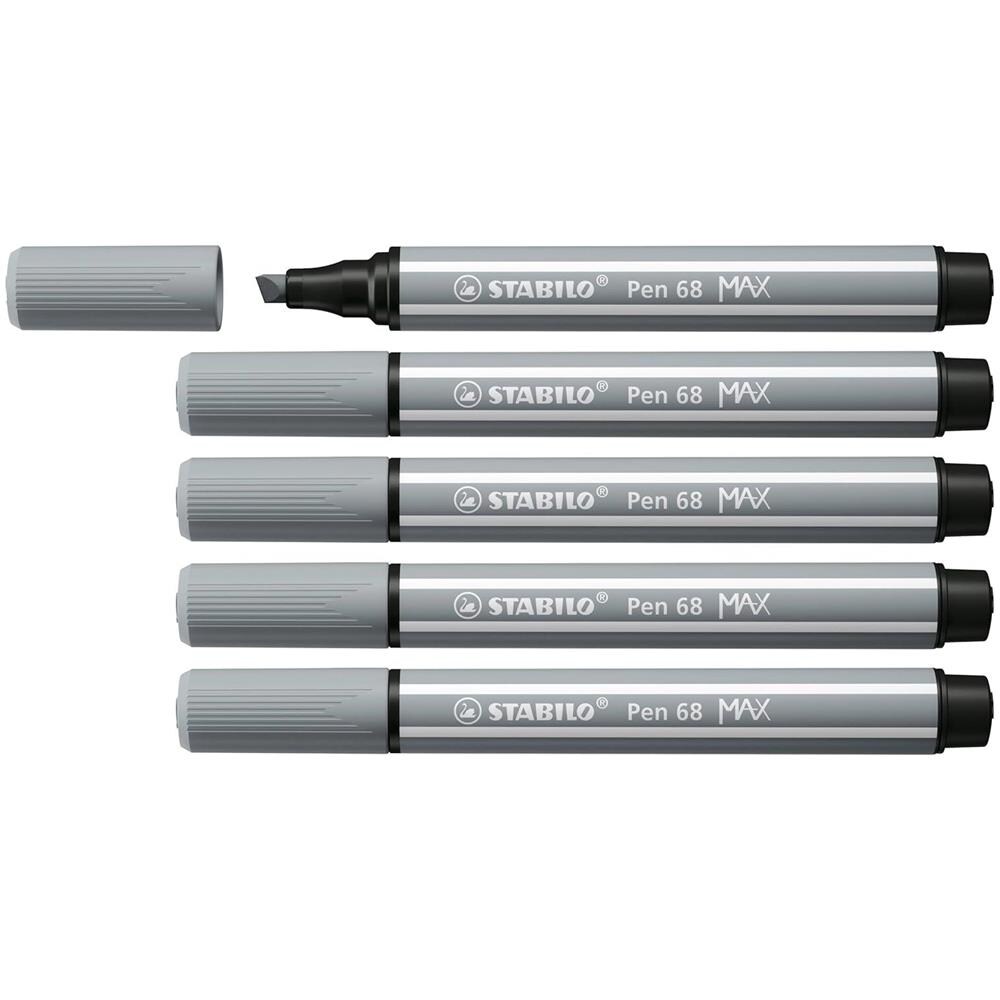 Pen 68 MAX - Pennarello Premium a tratto doppio (1 + 5 mm) - Confezione da 5 - Grigio Freddo Medio - Foto 1