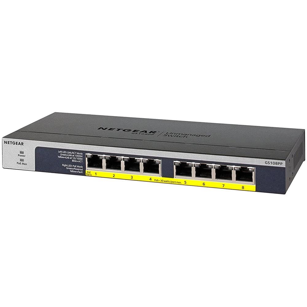 Switc GS108PP-100EUS 8 Porte Gigabit Ethernet Poe+ Colore Nero  - Foto 2