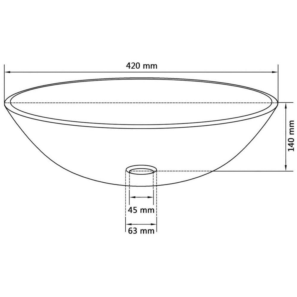 Lavandino in Vetro Temperato 42 cm Nero - Foto 4