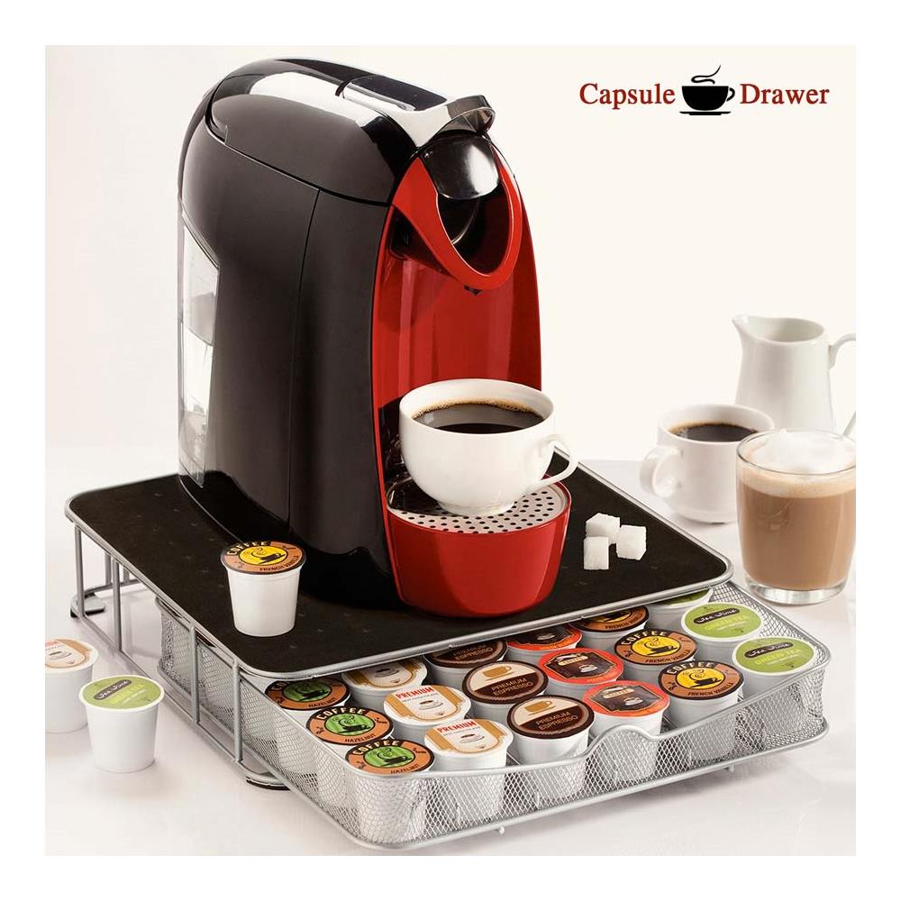 Cassetto Porta Cialde Contenitore Capsule Caffe' Metallo Estraibile 30-60 Posti - Foto 1