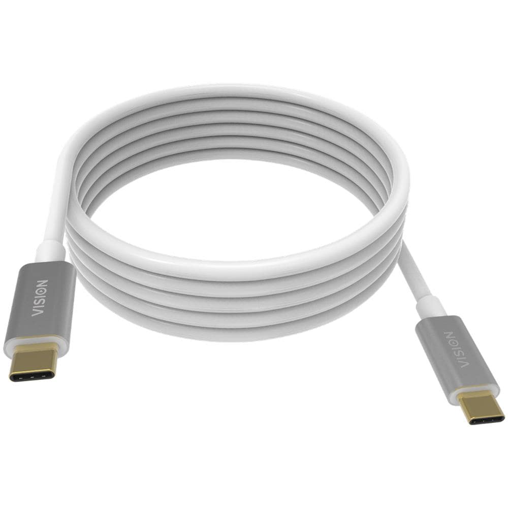 CAVO USB-C PROFESSIONALE DA 4 M. Il connettore USB tipo C è il più recente connettore USB. È dotato di uno spinotto reversibile più piccolo che supporta segnali USB 3.1. Larghezza di banda fino a 10 Gbps. Bianco. Guaina: PVC, diametro esterno: - Foto 2