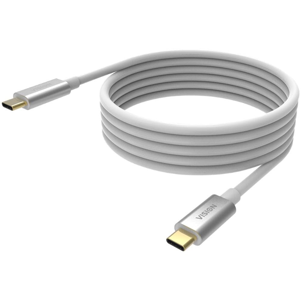 CAVO USB-C PROFESSIONALE DA 4 M. Il connettore USB tipo C è il più recente connettore USB. È dotato di uno spinotto reversibile più piccolo che supporta segnali USB 3.1. Larghezza di banda fino a 10 Gbps. Bianco. Guaina: PVC, diametro esterno: - Foto 4