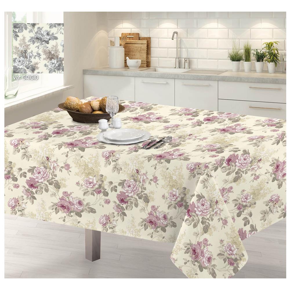 Tovaglia In Tessuto Panama Disegno Marta Colore Rosa Modello O.B. 140x240 Rosa - Foto 1