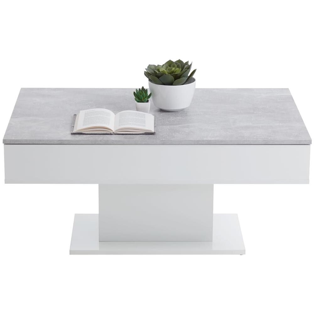 Tavolino Da Caffè Grigio Cemento E Bianco - Foto 2