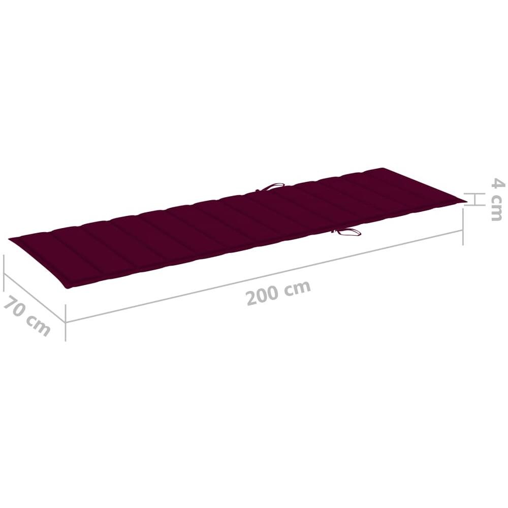 Cuscino Per Lettino Prendisole Rosso Vino 200x70x4cm In Tessuto - Foto 9