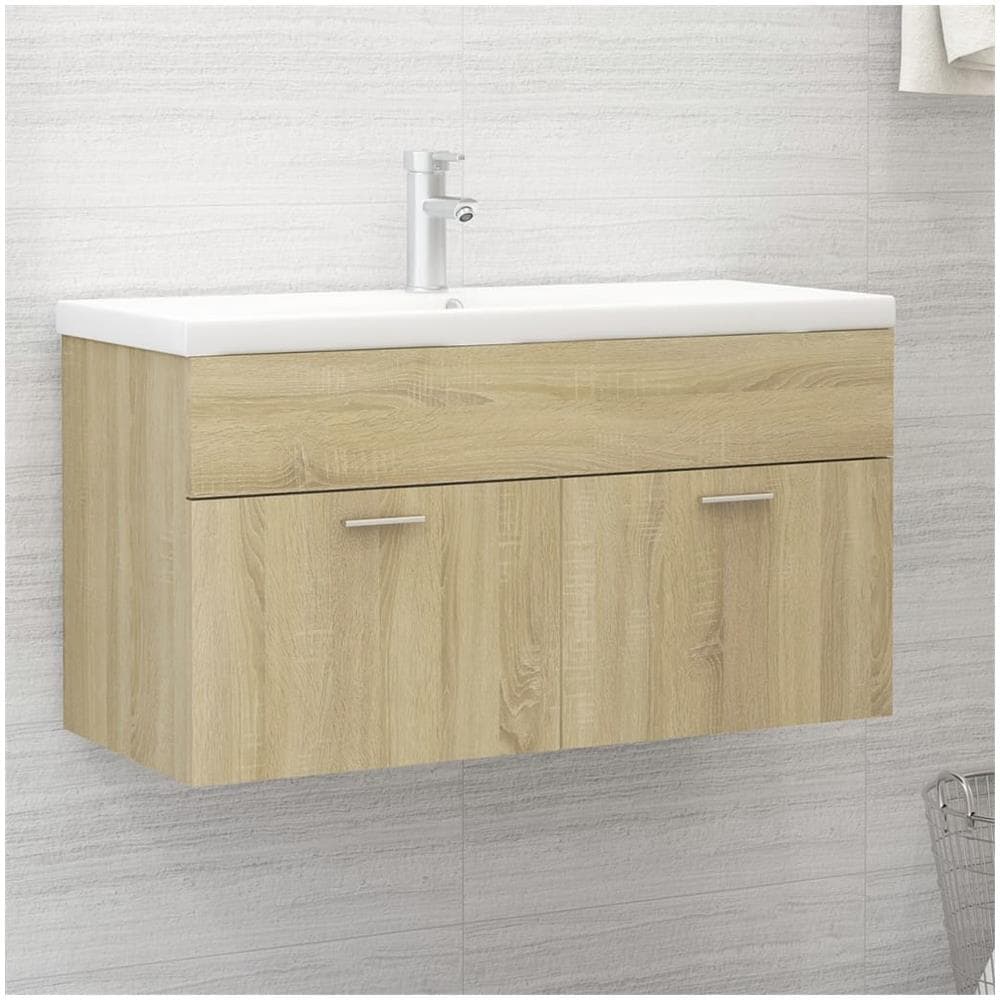 Mobile Bagno con Lavabo Integrato Rovere Sonoma in Truciolato - Foto 1
