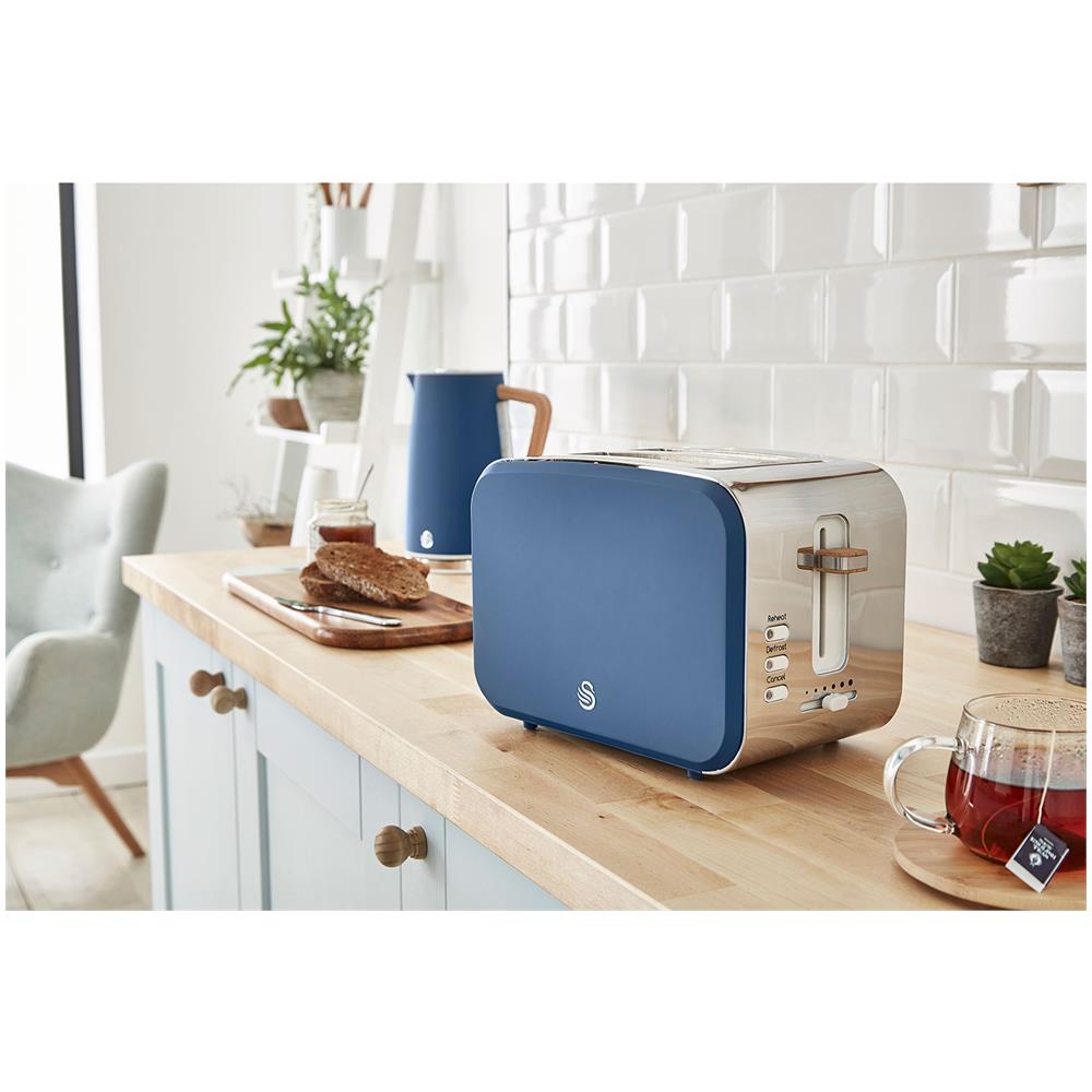 St14610bluneu Tostapane Con Fessura Larga 2 Fette Design Moderne Nordic 900w Blu - Foto 2