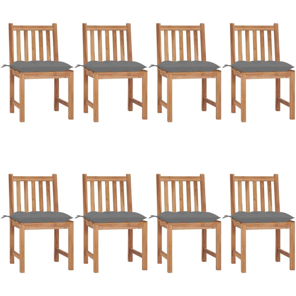 Sedie da Giardino con Cuscini 8 pz in Legno Massello di Teak - Foto 1