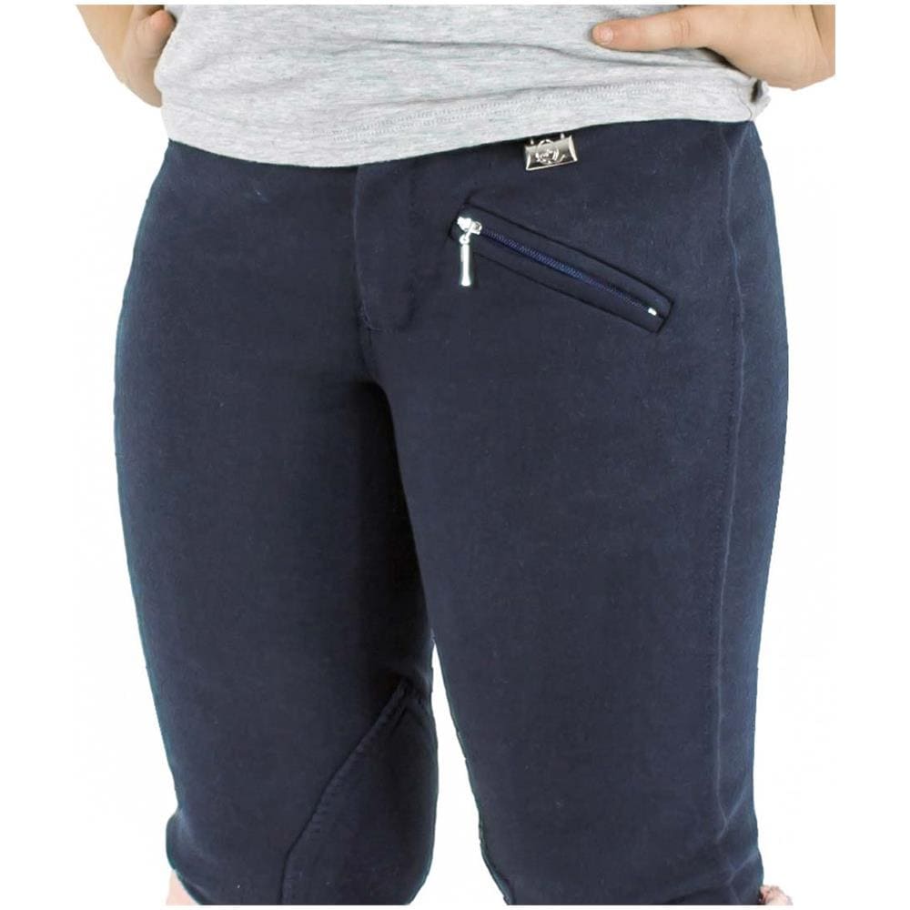 Pantaloni Equitazione Per Bambino Leilani In Cotone Leggero A Vita Bassa Elasticizzato 30 - Foto 1