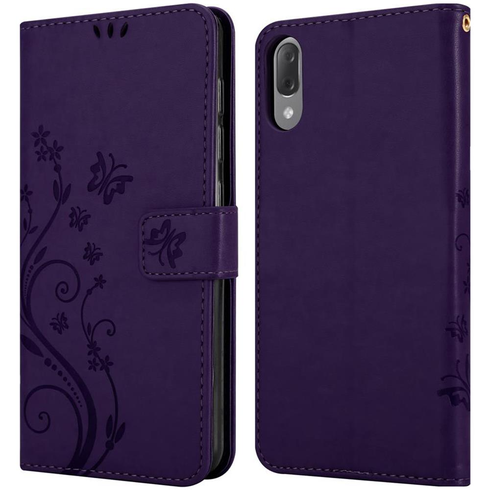 Cadorabo Custodia Compatibile Con Sony Xperia L3 In Lilla Scuro Fiore - Coperchio Protettivo In Design Floreale Con Chiusura Magnetica, Funzione Stand E Slot Per Carte - Foto 8