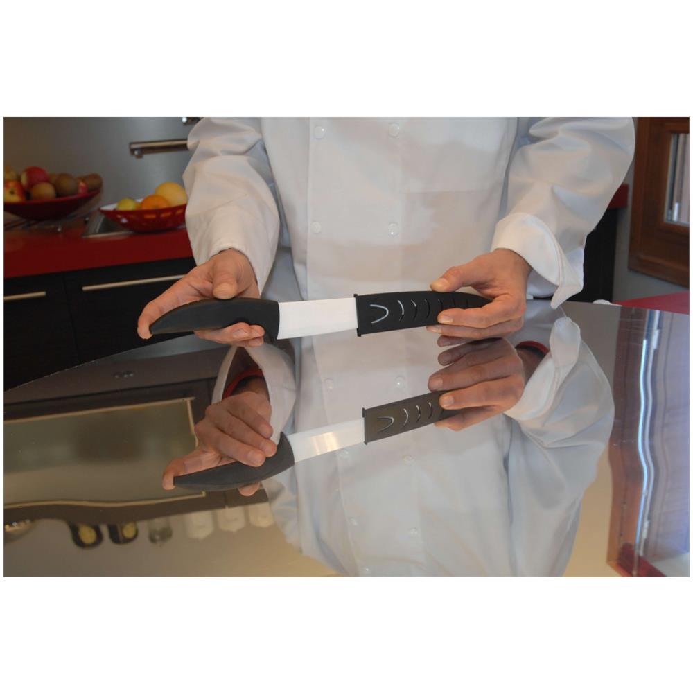 Set Di 3 Coltelli Da Chef Con Lama Affilata - Set Di Coltelli Da Chef Da 3 Pezzi Kitchenpro - Affilatura Eccezionale /lama In Ceramica /alta Qualità /impugnatura Comoda - Foto 2