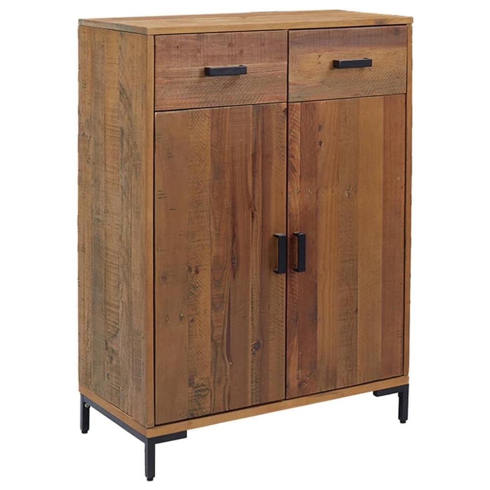 Scarpiera 75x40x110 Cm Legno Massello Di Pino Riciclato - Foto 2