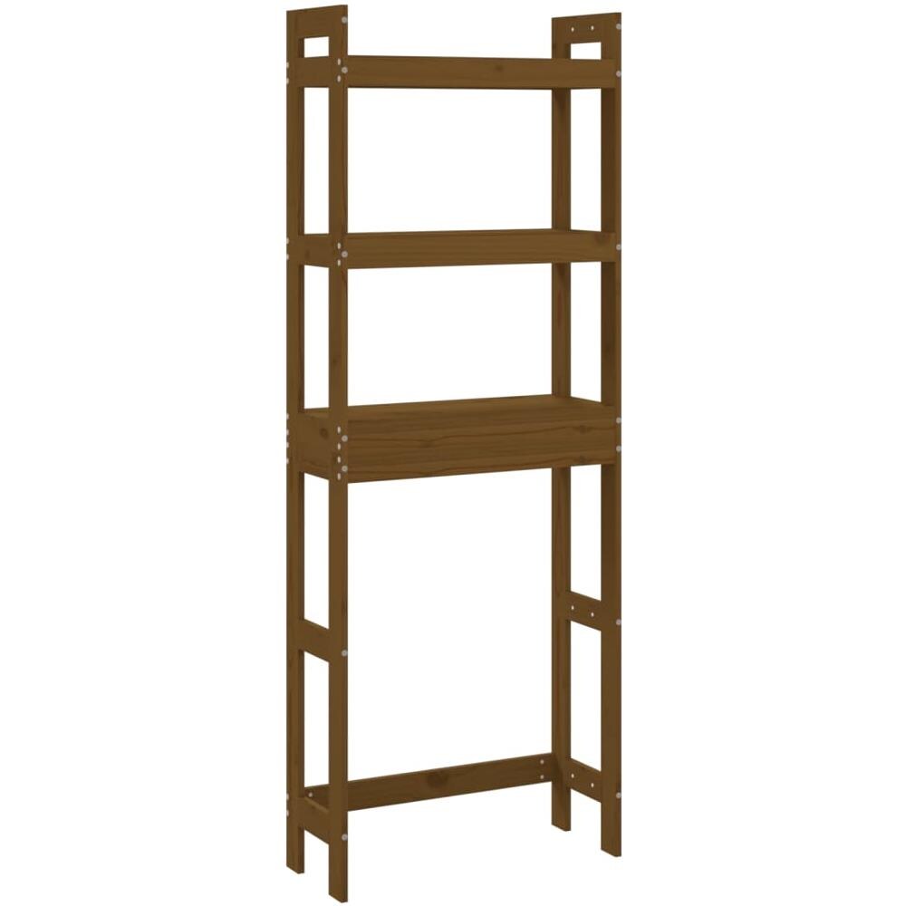 Rastrelliera Da Bagno Miele 63x26x171 Cm Legno Massello Pino - Foto 2