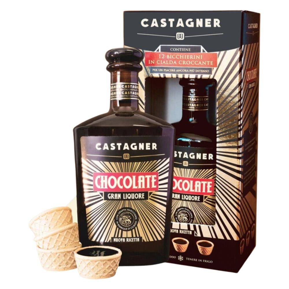 Castagner Chocolate Gran Liquore Da 35 Cl Con 12 Bicchierini In Cialda - Foto 1