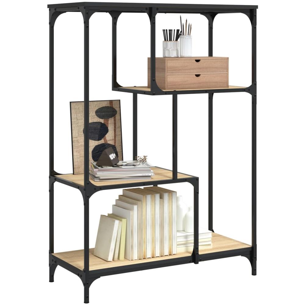Libreria Rovere Sonoma 81x36x115 Cm Legno Multistrato E Acciaio - Foto 3