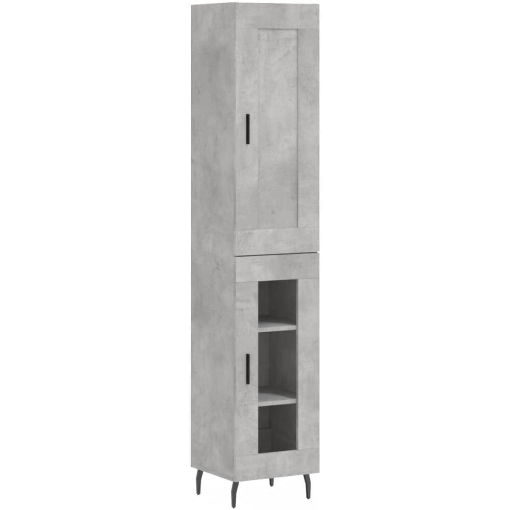 Credenza Grigio Cemento 34,5x34x180 Cm In Legno Multistrato - Foto 2