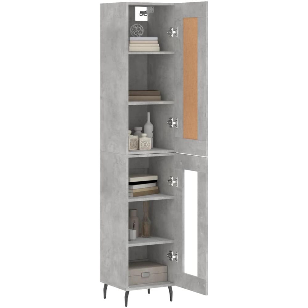 Credenza Grigio Cemento 34,5x34x180 Cm In Legno Multistrato - Foto 3