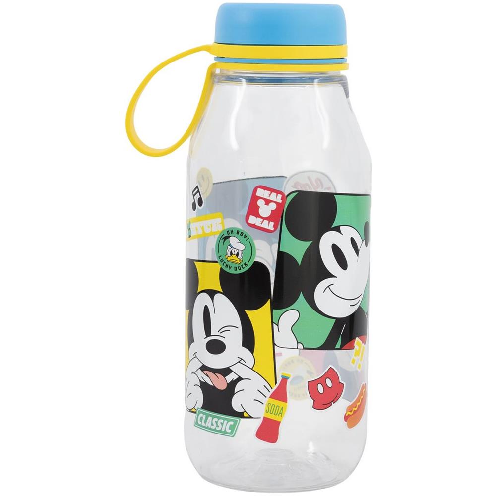 Disney Borraccia Ecozen Trasparente Per Bambini In Tritan Mickey Mouse Topolino 460 Ml Con Cappuccio E Manico In Silicone - Foto 3