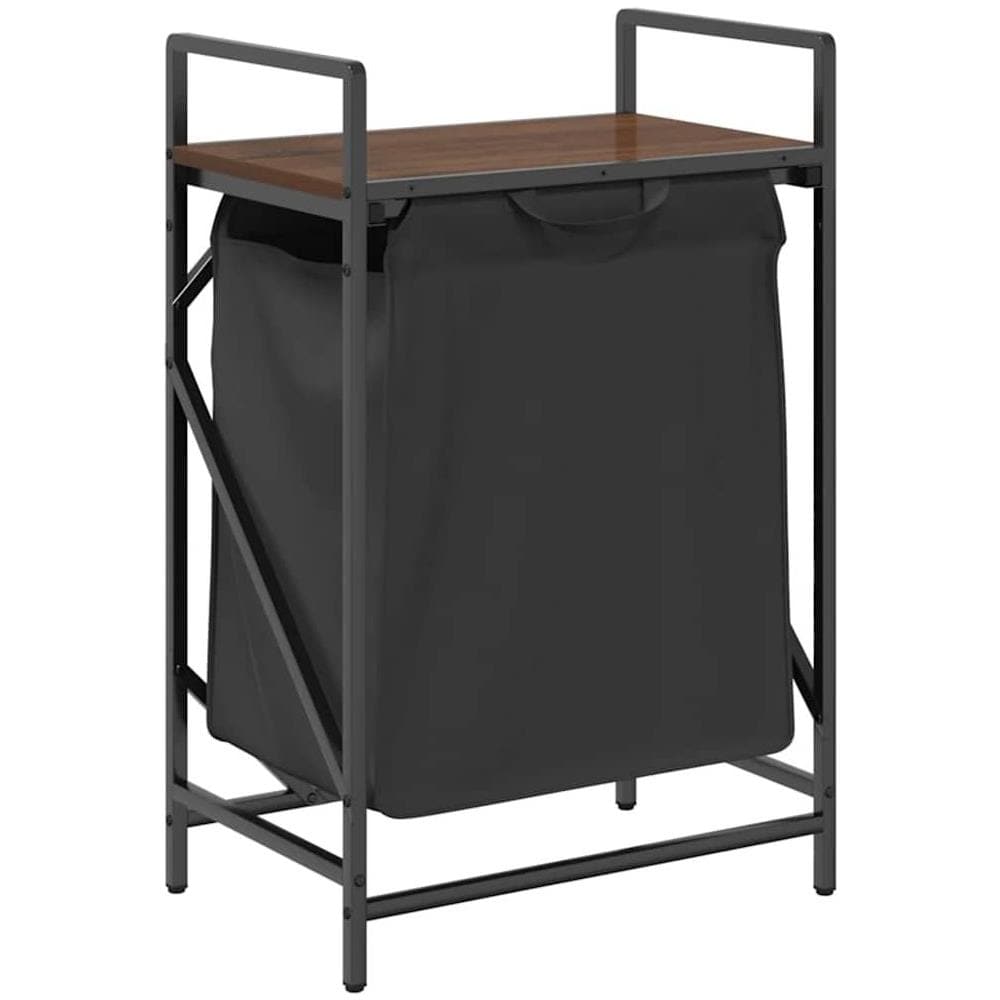 Cesto della Biancheria 1 Scomparto con Ripiano Rovere Marrone - Foto 1